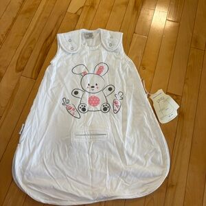Silkberry Baby Sleep Sack Bamboo NWT 0-6 months White Bunny Easter Spring